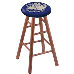 Oak Extra Tall Bar Stool in Medium Finish with Georgetown Seat