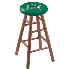 Oak Extra Tall Bar Stool in Medium Finish with Hawaii Seat