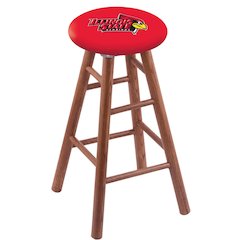 Oak Extra Tall Bar Stool in Medium Finish with Illinois State Seat
