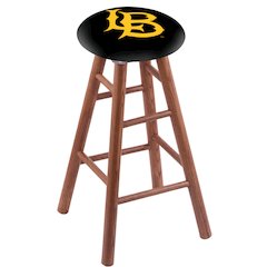 Oak Bar Stool in Medium Finish with Long Beach State University Seat