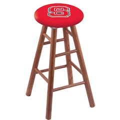 Oak Extra Tall Bar Stool in Medium Finish with North Carolina State Seat