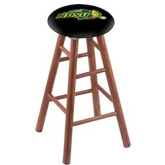 Oak Extra Tall Bar Stool in Medium Finish with North Dakota State Seat