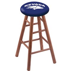 Oak Extra Tall Bar Stool in Medium Finish with Nevada Seat
