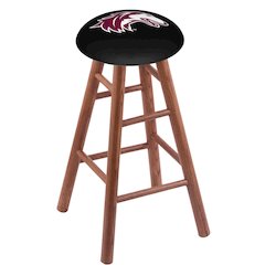 Oak Bar Stool in Medium Finish with Southern Illinois Seat