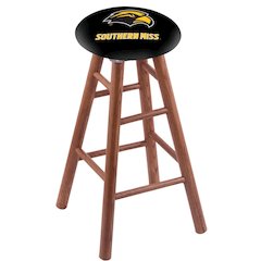Oak Bar Stool in Medium Finish with Southern Miss Seat