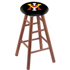 Oak Bar Stool in Medium Finish with Virginia Military Institute Seat
