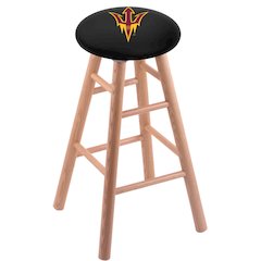 Oak Bar Stool in Natural Finish with Arizona State (Pitchfork) Seat