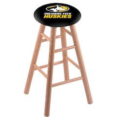 Oak Bar Stool in Natural Finish with Michigan Tech Seat