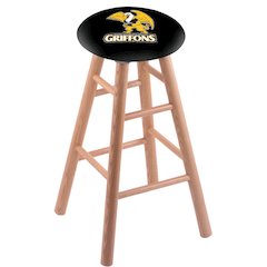 Oak Bar Stool in Natural Finish with Missouri Western State Seat