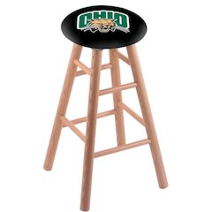 Oak Bar Stool in Natural Finish with Ohio University Seat