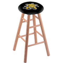 Oak Bar Stool in Natural Finish with Wichita State Seat
