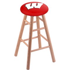 Oak Bar Stool in Natural Finish with Wisconsin "W" Seat