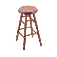 Maple Saddle Dish 30" Swivel Bar Stool with Turned Legs, Medium Finish