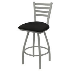 XL 410 Jackie 30" Swivel Bar Stool with Anodized Nickel Finish and Canter Espresso Seat