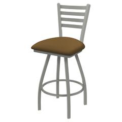 XL 410 Jackie 30" Swivel Bar Stool with Anodized Nickel Finish and Canter Saddle Seat