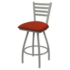 XL 410 Jackie 30" Swivel Bar Stool with Anodized Nickel Finish and Graph Poppy Seat