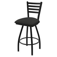 XL 410 Jackie 30" Swivel Bar Stool with Black Wrinkle Finish and Canter Iron Seat