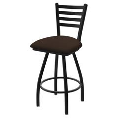 XL 410 Jackie 30" Swivel Bar Stool with Black Wrinkle Finish and Rein Coffee Seat