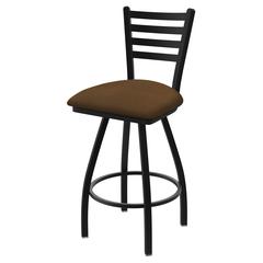 XL 410 Jackie 30" Swivel Bar Stool with Black Wrinkle Finish and Rein Thatch Seat