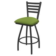 XL 410 Jackie 30" Swivel Bar Stool with Pewter Finish and Canter Kiwi Green Seat