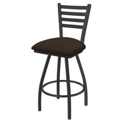 XL 410 Jackie 30" Swivel Bar Stool with Pewter Finish and Rein Coffee Seat