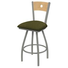 XL 830 Voltaire 30" Swivel Counter Stool with Anodized Nickel Finish, Natural Back, and Graph Parrot Seat