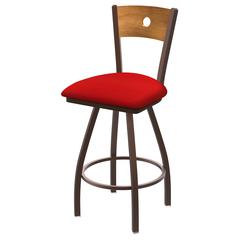 XL 830 Voltaire 30" Swivel Counter Stool with Bronze Finish, Medium Back, and Canter Red Seat