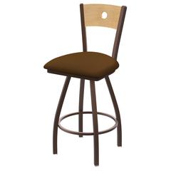 XL 830 Voltaire 30" Swivel Counter Stool with Bronze Finish, Natural Back, and Canter Thatch Seat
