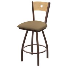 XL 830 Voltaire 30" Swivel Counter Stool with Bronze Finish, Natural Back, and Canter Sand Seat