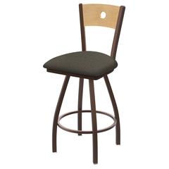 XL 830 Voltaire 30" Swivel Counter Stool with Bronze Finish, Natural Back, and Graph Chalice Seat