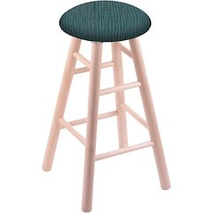 Maple Round Cushion 24" Swivel Counter Stool with Smooth Legs, Natural Finish, and Graph Tidal Seat