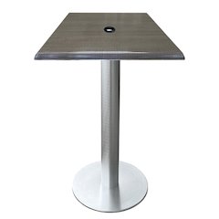 All-Season Table with 30" x 30" Square Charcoal Top with Umbrella Hole