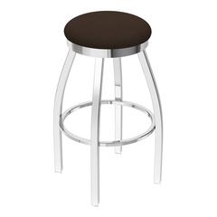 802 Misha 36" Swivel Extra Tall Bar Stool with Chrome Finish and Rein Coffee Seat