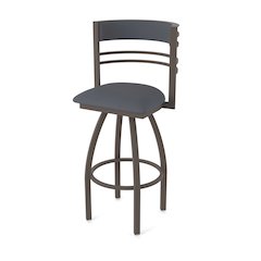 Swivel Bar Stool with Bronze Finish and Canter Storm Seat and Back