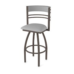 Swivel Bar Stool with Bronze Finish and Canter Folkstone Grey Seat and Back