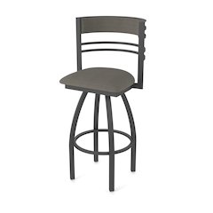 Swivel Bar Stool with Pewter Finish and Graph Chalice Seat and Back