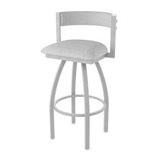 Swivel Bar Stool with Anodized Nickel Finish and Graph Alpine Seat and Back