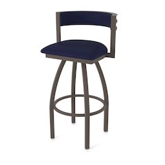 Swivel Bar Stool with Bronze Finish and Canter Twilight Seat and Back