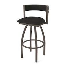 Swivel Bar Stool with Bronze Finish and Canter Espresso Seat and Back