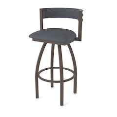 Swivel Bar Stool with Bronze Finish and Canter Storm Seat and Back