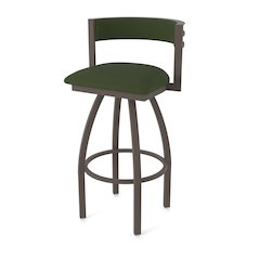 Swivel Bar Stool with Bronze Finish and Canter Pine Seat and Back