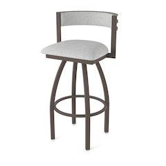 Swivel Bar Stool with Bronze Finish and Graph Alpine Seat and Back