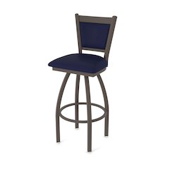 Swivel Bar Stool with Bronze Finish and Canter Twilight Seat and Back