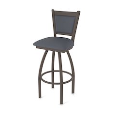 Swivel Bar Stool with Bronze Finish and Canter Storm Seat and Back