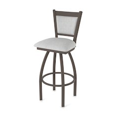 Swivel Bar Stool with Bronze Finish and Graph Alpine Seat and Back