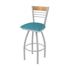 36" Swivel Extra Tall Bar Stool, Anodized Nickel Finish, Medium Back