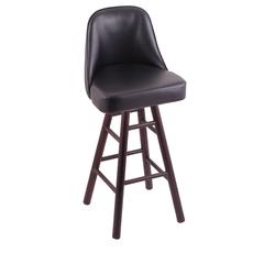 Grizzly 36" Swivel Extra Tall Bar Stool with Smooth Oak Legs, Dark Cherry Finish