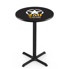 42" Tall - 30" Top Pub Table with Black Wrinkle Finish