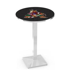 L217 Arizona Coyotes 42" Tall - 36" Top Pub Table with Chrome Finish (1029)