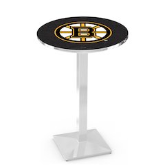 L217 Boston Bruins 42' Tall - 36' Top Pub Table w/ Chrome Finish (1128)